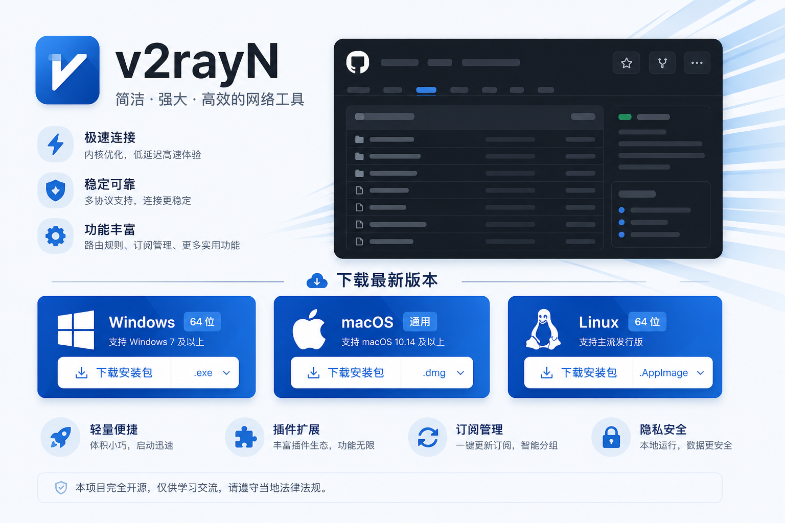 v2rayN 客户端产品功能网格